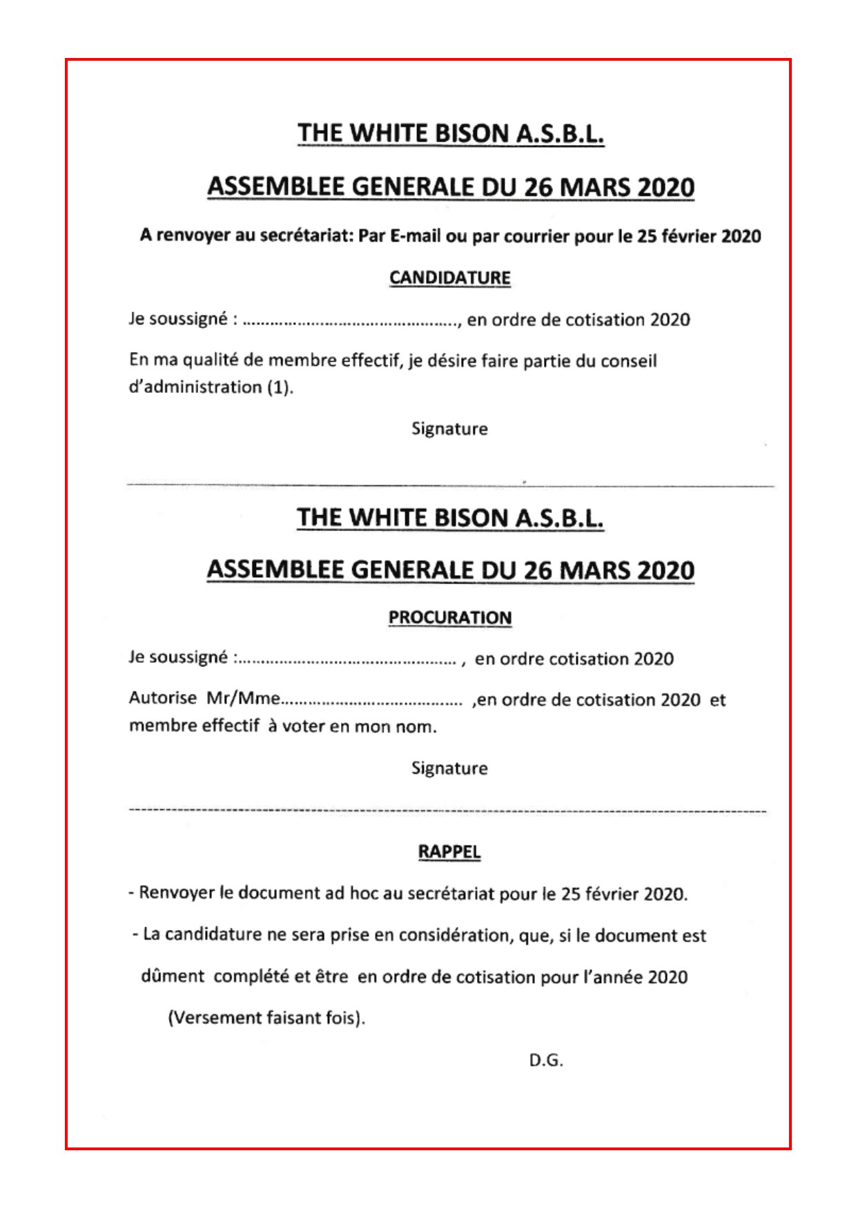 Procuration Assemblée Générale du 26 mars 2020 ***** > The White Bison